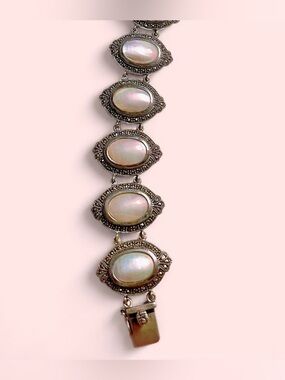 Vtg 1930s Mabe Sterling Silver Chunky Bracelet